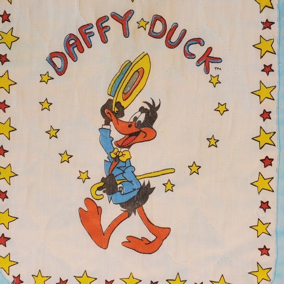 2x Vintage 1980’s Looney Toons Baby Toddler Bibs Lot Road Runner Daffy Duck - Picture 3 of 5